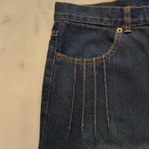 Wide Leg Darted Front Pocket High Rise Jeans Size 10